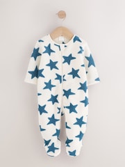 Blue Baby Micro Fleece Two Way Zip Sleepsuits 4 Pack - Image 5 of 12