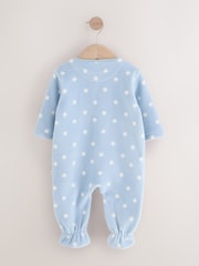 Blue Baby Micro Fleece Two Way Zip Sleepsuits 4 Pack - Image 6 of 12