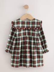 Red/Green Check Long Sleeve Collar Dress (3mths-8yrs) - Image 10 of 12