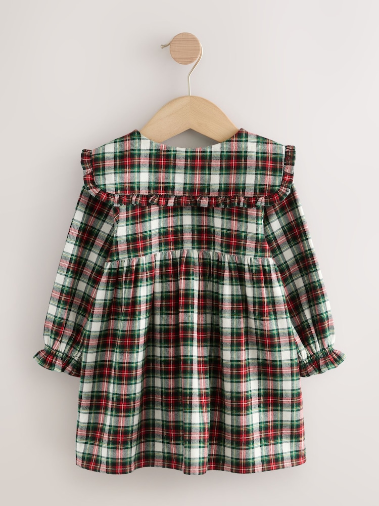 Buy Red/Green Check Long Sleeve Collar Dress (3mths-8yrs) from Next USA