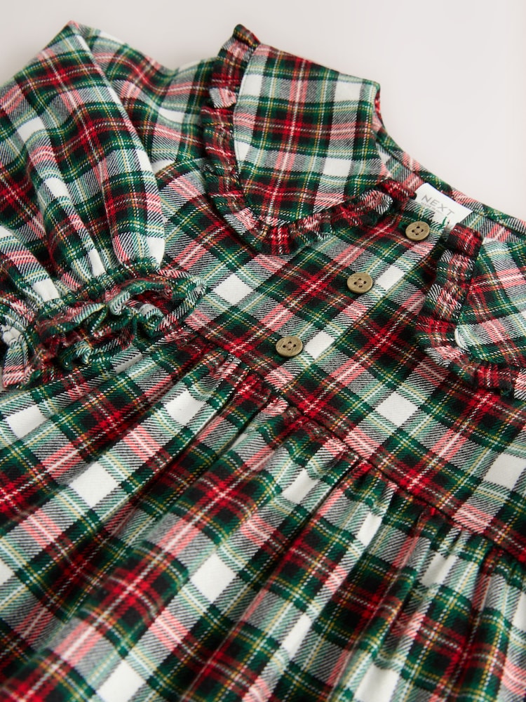 Red/Green Check Long Sleeve Collar Dress (3mths-8yrs) - Image 12 of 12