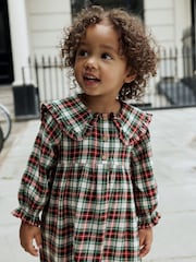 Red/Green Check Long Sleeve Collar Dress (3mths-8yrs) - Image 2 of 12