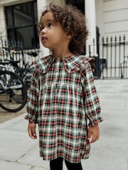 Red/Green Check Long Sleeve Collar Dress (3mths-8yrs) - Image 5 of 12