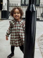 Red/Green Check Long Sleeve Collar Dress (3mths-8yrs) - Image 6 of 12