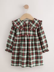 Red/Green Check Long Sleeve Collar Dress (3mths-8yrs) - Image 9 of 12