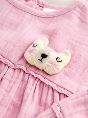 Pink Character Textured Dress (3mths-8yrs) - Image 6 of 7