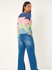 Dusk Pink/Blue Stripe Knit Jumper - Image 3 of 5