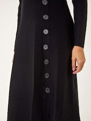 Roman Black Button Detail Knitted Dress - Image 5 of 5