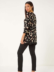 Roman Black Abstract Print Hanky Hem Tunic - Image 3 of 5