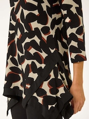 Roman Black Abstract Print Hanky Hem Tunic - Image 5 of 5