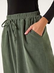 Roman Green Corduroy Wide Leg 100% Cotton Culottes - Image 5 of 5