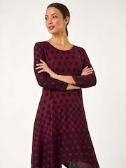 Roman Red Geometric Hanky Hem Dress - Image 1 of 5