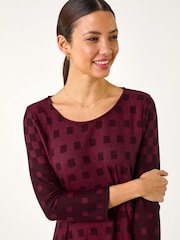 Roman Red Geometric Hanky Hem Dress - Image 4 of 5