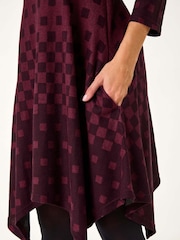 Roman Red Geometric Hanky Hem Dress - Image 5 of 5
