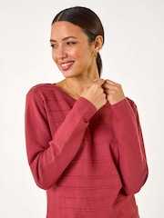 Roman Red Button Detail Ribbed Jumper - Image 1 of 5