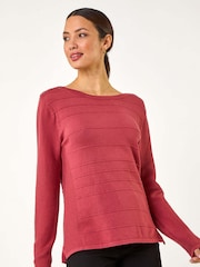 Roman Red Button Detail Ribbed Jumper - Image 4 of 5
