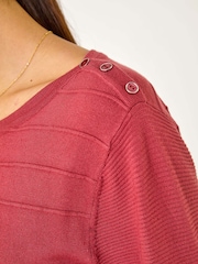 Roman Red Button Detail Ribbed Jumper - Image 5 of 5