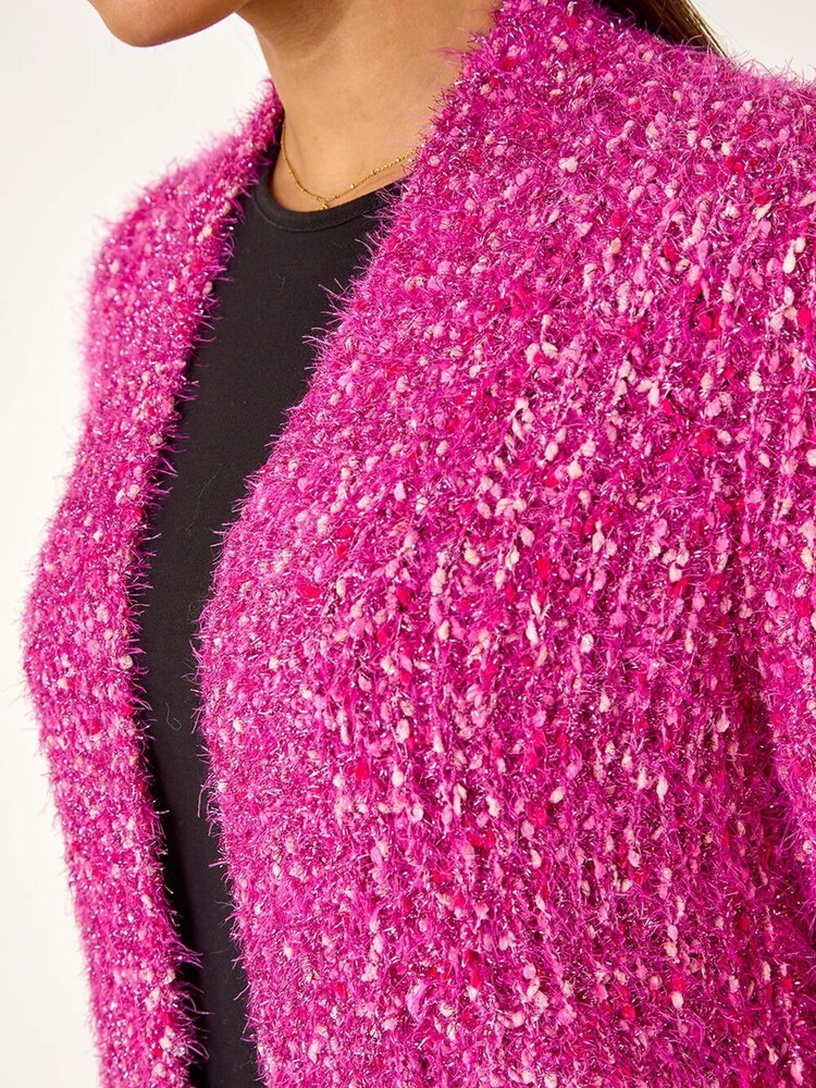 Roman Red Fluffy Sparkle Cardigan - Image 5 of 5
