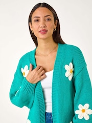 Зеленый - Dusk Daisy Knit Cardigan - Изображение 4 из 5