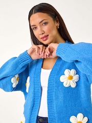 Синий - Dusk Daisy Knit Cardigan - Изображение 4 из 5