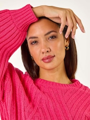 Roman Pink Crew Stitch Detail Jumper - Image 2 of 5
