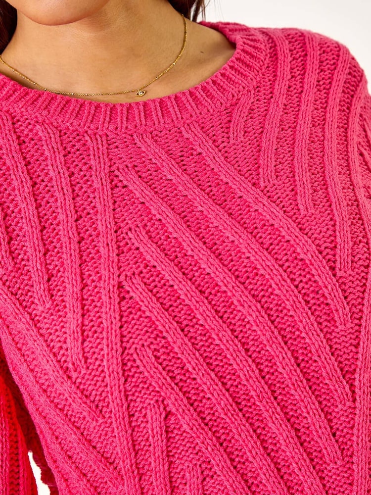 Roman Pink Crew Stitch Detail Jumper - Image 5 of 5
