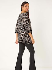 Roman Brown Speckled Print Asymmetric Tunic - Image 3 of 5
