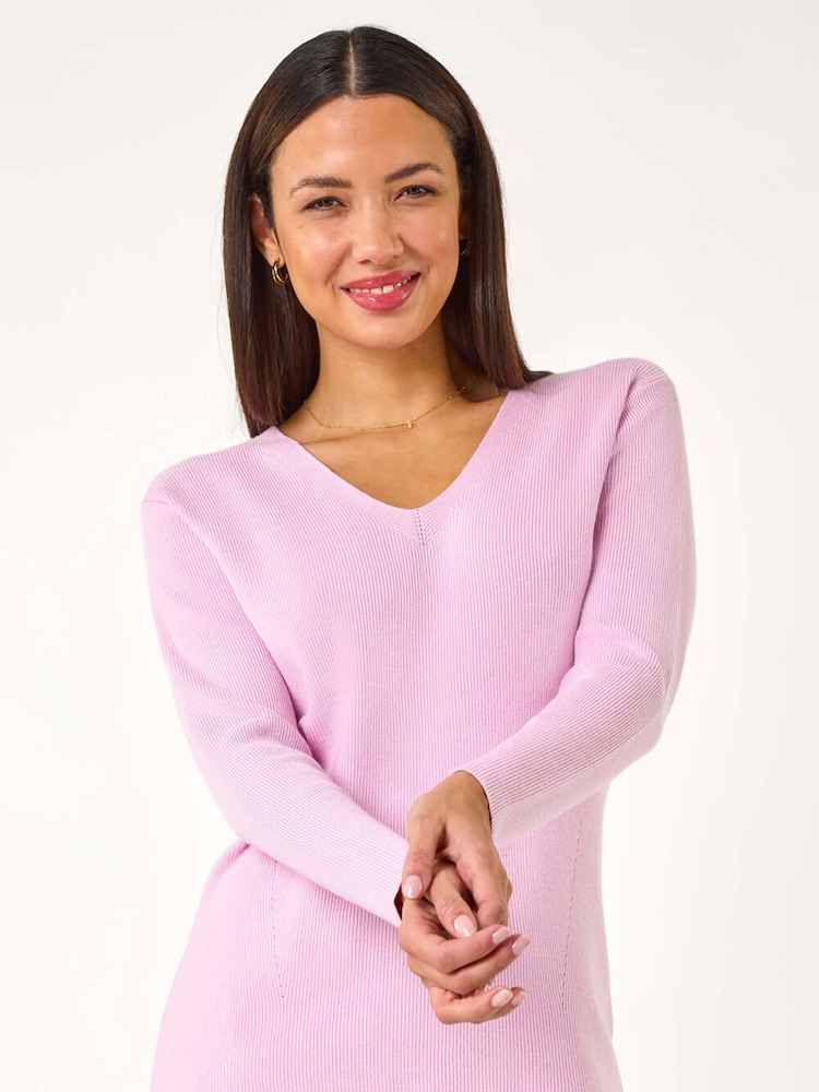 Roman Pink Soft Knit V-Neck Jumper - Image 2 of 5