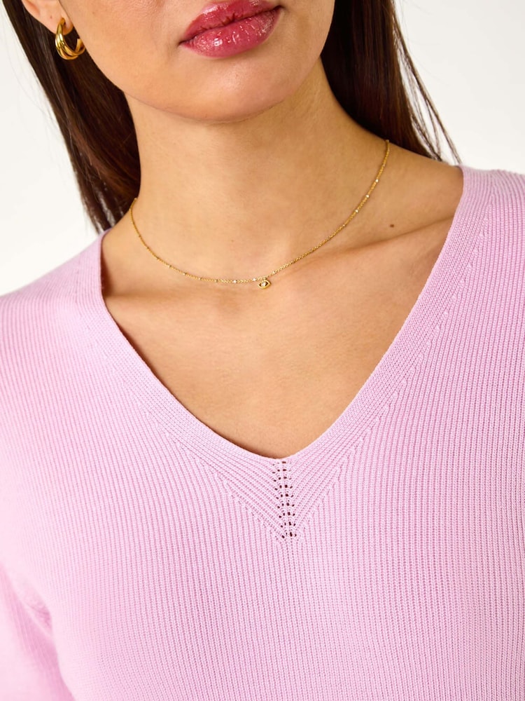 Roman Pink Soft Knit V-Neck Jumper - Image 5 of 5