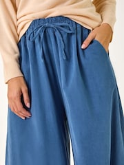 Roman Blue Baby Corduroy Wide Leg 100% Cotton Trousers - Image 5 of 5