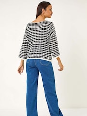 Roman Black Contrast Stitch Knit Jumper - Image 3 of 5