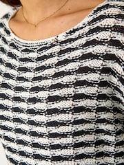 Roman Black Contrast Stitch Knit Jumper - Image 5 of 5