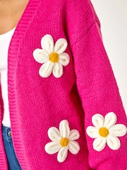 Dusk Pink Daisy Knit Cardigan - Image 5 of 5