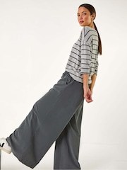 Roman Grey Baby Corduroy Wide Leg 100% Cotton Trousers - Image 1 of 5