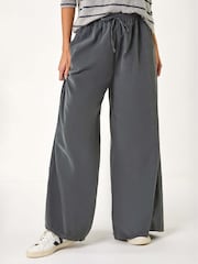 Roman Grey Baby Corduroy Wide Leg 100% Cotton Trousers - Image 4 of 5
