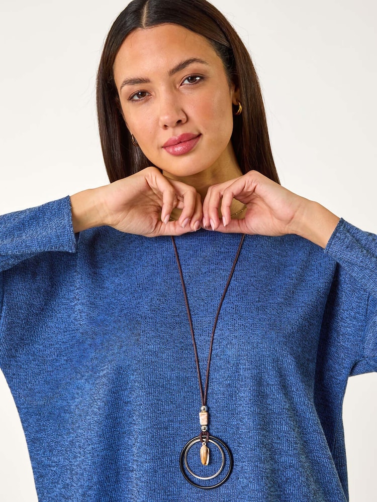 Roman Black Relaxed Necklace Tunic Top - Image 2 of 5