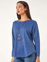 Roman Black Relaxed Necklace Tunic Top - Image 4 of 5