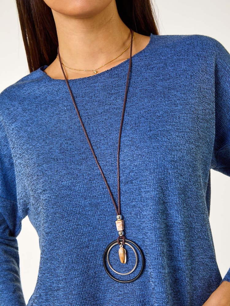 Roman Black Relaxed Necklace Tunic Top - Image 5 of 5
