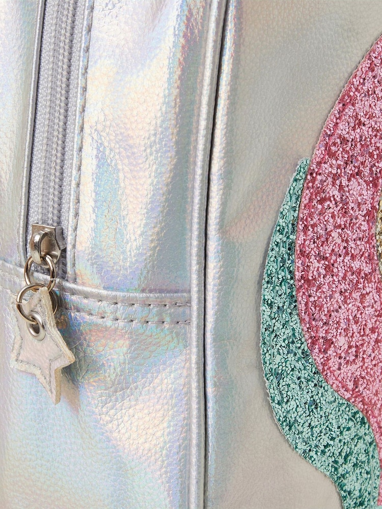 Angels By Accessorize Silver Girls Unicorn Glitter Backpack - Image 2 of 2