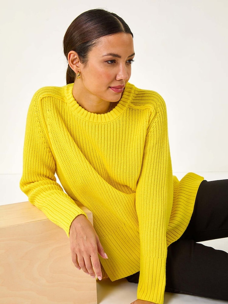 Roman Yellow Shoulder Detail Knit Jumper - Image 1 of 5