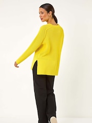 Roman Yellow Shoulder Detail Knit Jumper - Image 3 of 5