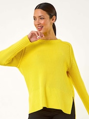 Roman Yellow Shoulder Detail Knit Jumper - Image 4 of 5