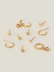 Accessorize Gold Tone 14ct Earrings 5 Pack Set - Image 1 of 3