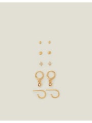 Accessorize Gold Tone 14ct Earrings 5 Pack Set - Image 2 of 3