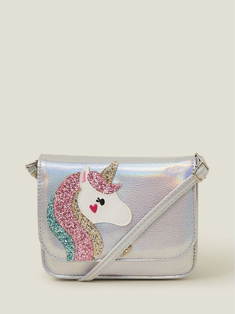 Angels By Accessorize Silver Girls Unicorn Cross-Body Bag - Image 1 of 4