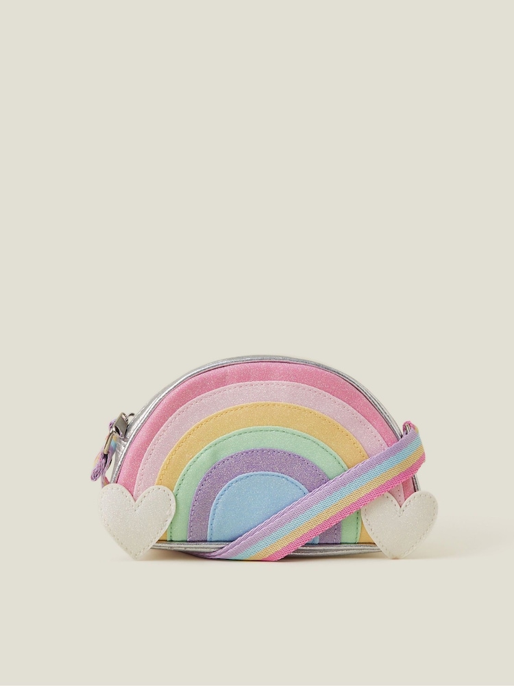 Angels By Accessorize Silver Girls Rainbow Cross-Body Bag - Image 1 of 2