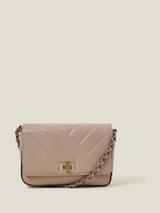Accessorize Pink Chain Strap Faux Leather Cross-Body Bag - Image 1 of 2