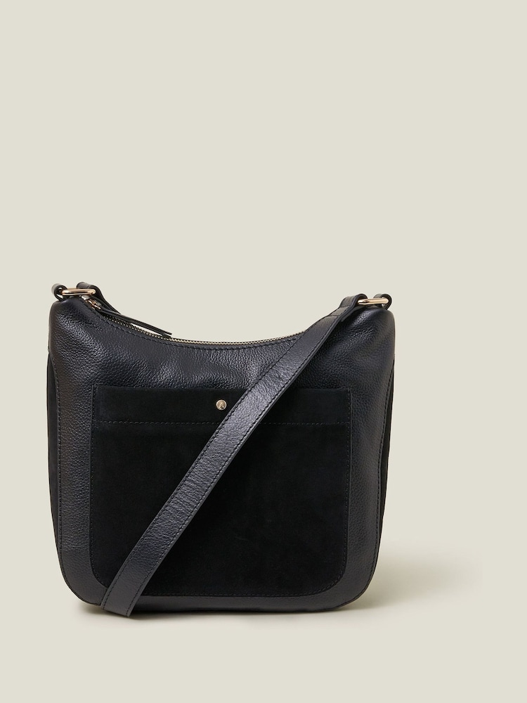 črna - Accessorize Leather Messenger Cross-Body Bag - Slika 1 iz 4 črna - Accessorize Leather Messenger Cross-Body Bag - Slika 1 iz 4