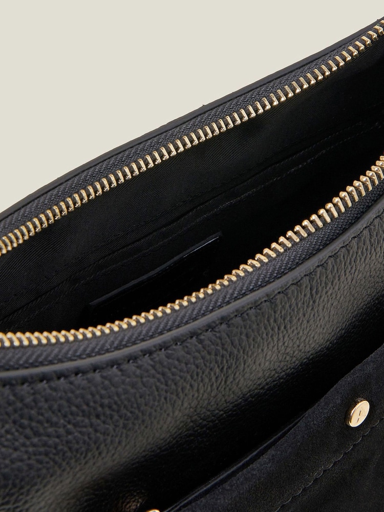 črna - Accessorize Leather Messenger Cross-Body Bag - Slika 4 iz 4 črna - Accessorize Leather Messenger Cross-Body Bag - Slika 4 iz 4
