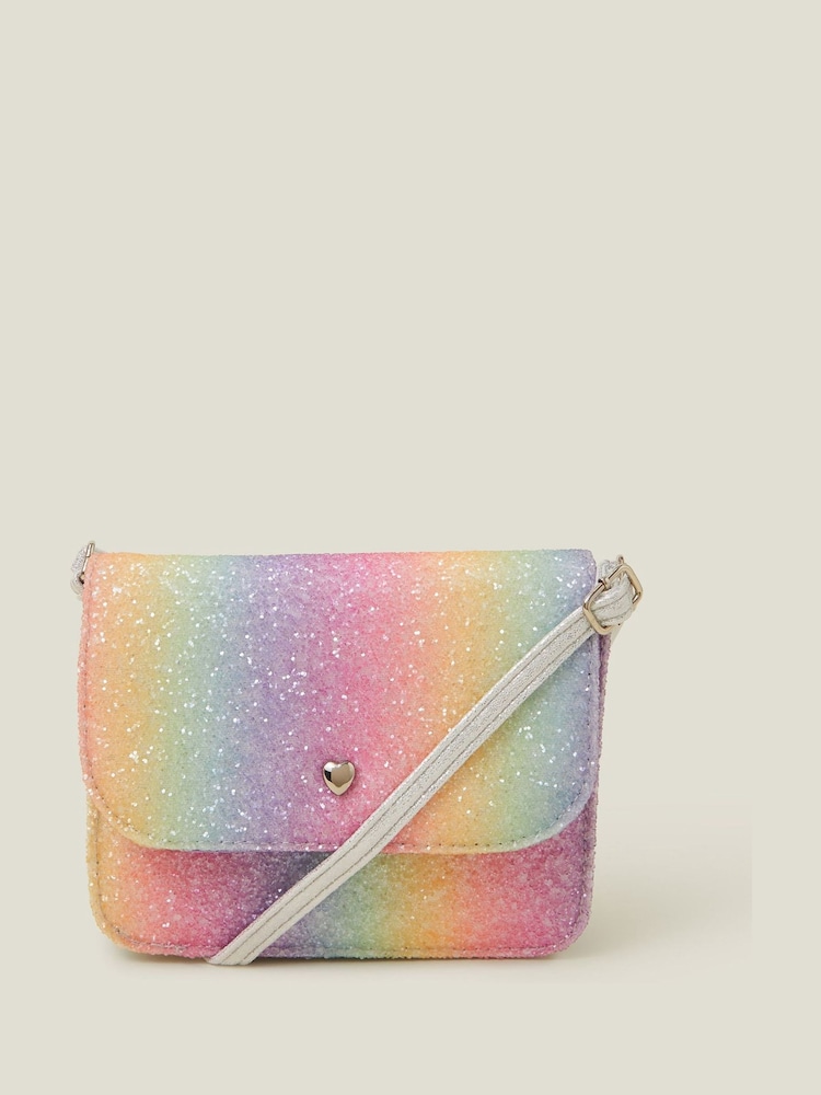 Angels By Accessorize Pink Girls Ombre Rainbow Cross-Body Bag - Image 1 of 2 Angels By Accessorize Pink Girls Ombre Rainbow Cross-Body Bag - Image 1 of 2